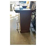 French Style Marble Top Bar with Brass Accents