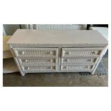 White Wicker Bedroom Set with Mirror