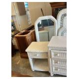 White Wicker Bedroom Set with Mirror