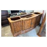 Traditional Burl Wood Display Cabinet
