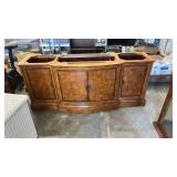 Traditional Burl Wood Display Cabinet