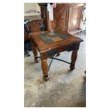Slate Tile Wood End Table