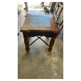 Slate Tile Wood End Table