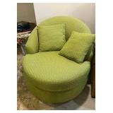 Green Chairs with Decorative Throw Pillows - Set of 2