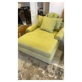 Lime Green Chaise Lounges with Throw Pillows - Set of 2
