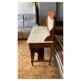 Victorian Marble Top Washstand with Decorative Backboard