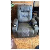 Gray Power Recliner Theater Seats with Cup Holders - Set of 2