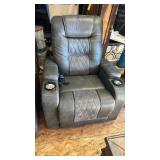 Gray Power Recliner Theater Seats with Cup Holders - Set of 2