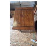 Wooden End Table With Drawers