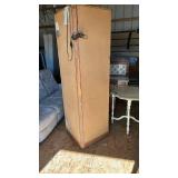 Oak Wood Display Cabinet with Ornate Details