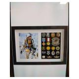 Shadow Box Metals Display Case Wooden 12.9in x 9.5in Military Display Case with 5 x 7in Photo Frame Black (Edge Scratched)