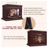 Cremation Urns for Human Ashes, Wooden Urn for Ashes Adult Male Female, Wooden Picture Frame Urns Box and Casket, Funeral Memorial Urns Box, Men Women Child, Holds 255 lbs (Walnut) (Scratch On Top) - 