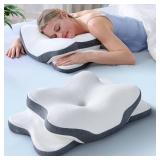 5X Pain Relief Cervical Neck Pillow for Neck Support, Ergonomic Cooling Side Sleeper Pillow for Sleeping, Odorless Contour Memory Foam Pillows, Bed Pillow for Side Back Stomach Sleeper - Retail: $153