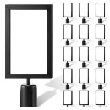 Taiyin 2pk Stanchion Sign Holder Double Sided Sign Frame with Cover Stanchion Top Frames for 8.58 x 12.52 Inches Paper Size for Crowd Control Sentry Stanchions (Iron,Black) - Retail: $60