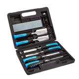 Amazon Basics 8-Piece Wood Carving Chisel Set with Honing Guide, Sharpening Stone and Storage Case, 1/4" - 1-1/2" - Retail: $30