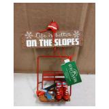 TRANSGOOD Mountain Alps Switzerland Souvenir Swiss Handmade Plaster Craft Gift Home Decoration Collection Paperweight with Life Is Better On The Slopes Tree Ornament  - Retail: $11