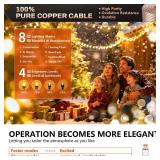 COCOSY Plug in 66FT 200 LED Fairy Christmas Tree String Lights 31V/8 Modes/Timer/Memory/IP44 Waterproof for Xmas Indoor Outdoor Bedroom Wedding Holiday Decorative (Warm White, 66FT 200LED) - Retail: $