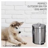 SIMPLEMADE Round Step Trash Can - 5 Liter / 1.3 Gallon - Stainless Steel Bathroom Wastebasket with Lid - Retail: $35