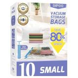 10 Pack Small Vacuum Storage Bags with Hand Pump, 80% Storage Space Saving, Sturdy Leak-Free Space Saver Vacuum Seal Bags for Clothing, Vacuum Compression Bags for Travel Lugggage - Retail: $13