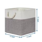 Temary Fabric Storage Baskets for Organizing, Grey Basket for Shelves, Collapsible Baskets with Handles for Shelves, Home, Closet (White&Gray) - Retail: $33