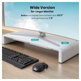 Monitor Stand Riser, Klearlook Foldable, Height Adjustable Computer Stand, Desk Shelf Riser with Storage Drawer &Tablet Phone Stand for Desktop, Laptop (White) - Retail: $28