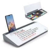 Small Desktop Glass Whiteboard Dry-Erase-Board - Computer Keyboard Stand White Board Surface Pad with Drawer, Desk Organizers with Accessories for Office, Home, School Supplies - Retail: $28