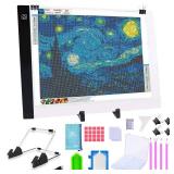 A3 Diamond Painting LED Light Pad Kit, 5D Diamond Painting Accessories Tool Kit Full Drill for Adults, Supplies Includes Storage Case, Pens,Stand,Pad Board and More - Retail: $30