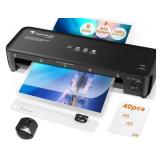 Bonsaii Laminator, 9 Inch 4 in-1 Thermal Laminator Machine Never Jam Technology, Paper Cutter, Corner Rounder for Home Office School Business - Retail: $34