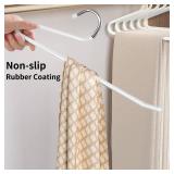 SLMT Pants Hangers for Women and Men - Open Ended Jeans Hangers for Closet Organization - Non Slip Trousers Hangers - Metal Clothes Hangers for Slacks & Blanket (10 Pack)