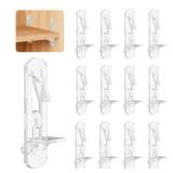 Vibit 28 Pcs Clear Plastic Cabinet Shelf Pegs, 6 mm Self-Locking Shelf Support Pegs Shelf Brackets for 3/4 Inch Thick Shelves, Cabinet Shelf Clips Cabinet Shelf Pins for Wood Shelving - Retail: $7