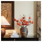 Smiletag Rustic Vase for Home Decor, Farmhouse Terracotta Vases, Stone Vases, Large Vases for Living Room Decor, Rustic Flower Vase Decoration for Living Room