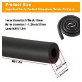 Pipe Insulation Foam Tube - Foam Tubing for AC Unit, Guitar Stands, Exercise Machine Handle and Roof Rack-19*9MM(3/4" ID X 3/8" TK-40in) - Retail: $10