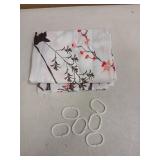 Ruelvth Stall Shower Curtain, Spring Pink and Yellow Floral Shower Curtain Set Waterproof Fabric Small Bathroom Curtain with 6 Hooks, 36x72 Inch - Retail: $14