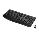 QUASIO Wireless Keyboard, 2.4G Full-Sized Ergonomic Wireless Computer Keyboard with Wrist Rest for Windows, Mac OS Laptop/PC/Desktop/Notebook(Black) - Retail: $25