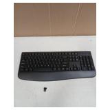 QUASIO Wireless Keyboard, 2.4G Full-Sized Ergonomic Wireless Computer Keyboard with Wrist Rest for Windows, Mac OS Laptop/PC/Desktop/Notebook(Black) - Retail: $25