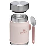 Stanley Classic Food Jar and Spork 14 oz | Vacuum Insulated Food Container | Wide Mouth Screw On Lid | Packable for Travel | Stainless Steel with Leakproof Lid | BPA-Free | Rose Quartz - Retail: $55