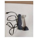 Chefman Immersion Stick Hand Blender with Stainless Steel Blades, Powerful Electric Ice Crushing 2-Speed Control Handheld Food Mixer, Purees, Smoothies, Shakes, Sauces & Soups, Midnight Blue - Retail: