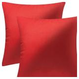 Bunliuys 2 Pack 18x18 Pillow Cover Velvet Pillow Covers, Square Throw Pillow Covers for Living Room Decorations Throw Pillow Case, Throw Pillow Cover Cushion Cover for Sofa Bedroom Car, Red Velvet - R