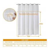 eachope 1 Pack Long Fabric Snap-in Shower Curtain Liner Replacement,Compatible with No Hook Shower Curtain with Snap in Liner, Removable & Water-Repellent,Machine Washable,70x60,White - Retail: $14