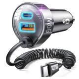 LISEN 90W for iPhone 17 16 15 Pro Max Car Charger USB C Fast Charge,Super Fast for iPhone 15 16 17 Pro Car Charger Type C Adapter Fit iPhone 17 16 15 Air ProMax Plus,Samsung S25/24,Pixel,Gifts for Men