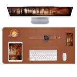 Leather Desk Pad Blotter,Mouse Pad,Office Desk Mat, Non-Slip PU Leather Desk mat,Large Desk mat,Waterproof Keyboard mat for Office/Home/Decor (Light Brown,35" x 17") - Retail: $17