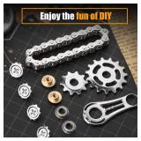 Cool Sprockets Fidget Chain Hand Roller, Assemble Fidget Spinner Ring Toys for Kids Adults, Metal Handheld Sensory Bike Chain Gears Cube, EDC Stress Relief Fidget Toy Kinetic Desk Office Gift - Retail