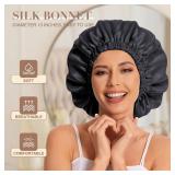Satin Bonnet Silk Bonnet Hair Bonnet for Sleeping-Slouchy Beanie Hat Satin Sleep Cap for Women