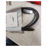 acer USB C to HDMI Cable for Home Office 6.6FT (4K@60Hz), Thunderbolt 4/3 Compatible, High-Speed Type C to HDMI 2.0 Braided Cord for MacBook, iPhone 17/16 Pro/Max, iMac, iPad Pro, Galaxy S25, Surface 