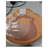 Bonjour Fete Charming Turkey Thanksgiving Plates | Disposable Dessert Plates | Premium Party Supplies | Thanksgiving Dinners, Fall Gatherings, and Family Reunions | Pack of 8, 8.5" D - Retail: $9
