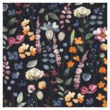 VEELIKE Dark Floral Peel and Stick Wallpaper - Vintage Pressed Leaves Floral Wallpaper Roll 17.7