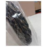 Round Woven Placemats Set of 4, Natural Water Hyacinth Place Mats, Boho Wicker Placemats, Table Mats for Dining Table (13.8 inch) Black by YANGQIHOME - Retail: $25