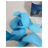 Fdceligoo Rubber Dog Boots, Durable Paw Protectors with Adjustable Straps & Non-Slip Sole, Waterproof Dog Shoes for Hot Pavement, Easy On & Off Silicone Booties (Blue, M) - Retail: $16