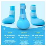 Fdceligoo Rubber Dog Boots, Durable Paw Protectors with Adjustable Straps & Non-Slip Sole, Waterproof Dog Shoes for Hot Pavement, Easy On & Off Silicone Booties (Blue, M) - Retail: $16