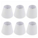 Kenqulio Small Lamp Shades Clip on Bulb, Chandelier Shades Set of 6, Mini Linen Lampshade 3.5x5x5.5in Small Lamp Shade for Chandelier Lamp Replacement (White) - Retail: $28